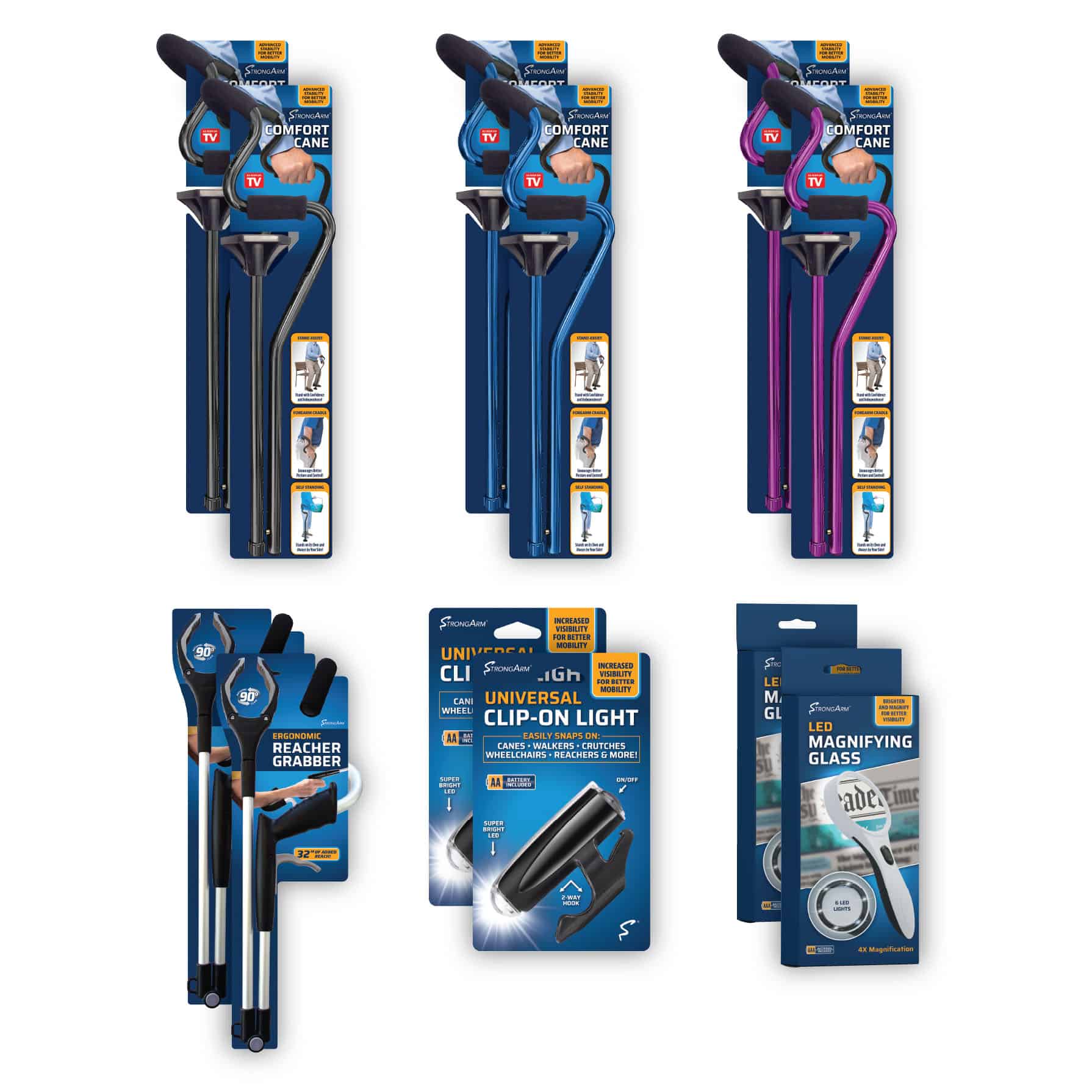 StrongArm Retail Starter Kit (2 each of BM001-BL, BM001-PR, BM001, BM002, BM004, & BM005)