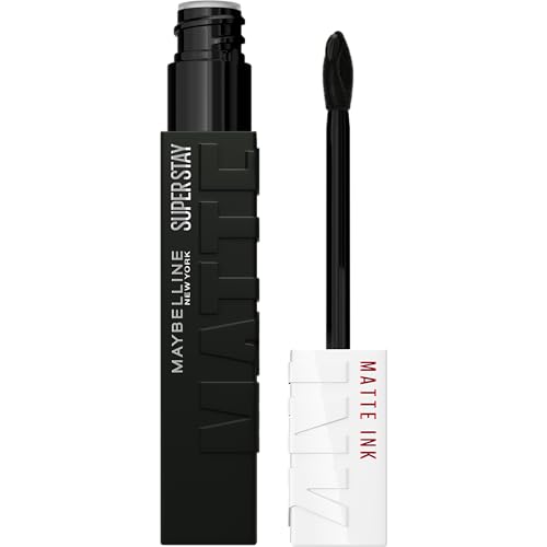 MAYBELLINE Super Stay Matte Ink Liquid Lipstick Makeup, Thrill Seeker | Black Lipstick, Long-Lasting, Non-Transferring, High Impact Lip Color, Up to 16HR Wear