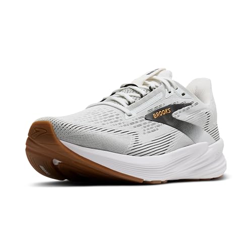 Brooks Men’s Revel 8 Neutral Running & Walking Shoe - White/Black/Oak Buff - 11 Medium