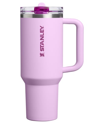 STANLEY Quencher ProTour Flipstraw Tumbler, 40 oz, Soft Orchid | Built-In Straw & Handle | Cupholder Compatible for Travel | Leakproof Insulated Stainless Steel Cup | BPA-Free